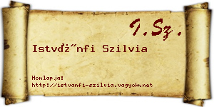 Istvánfi Szilvia névjegykártya