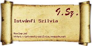 Istvánfi Szilvia névjegykártya